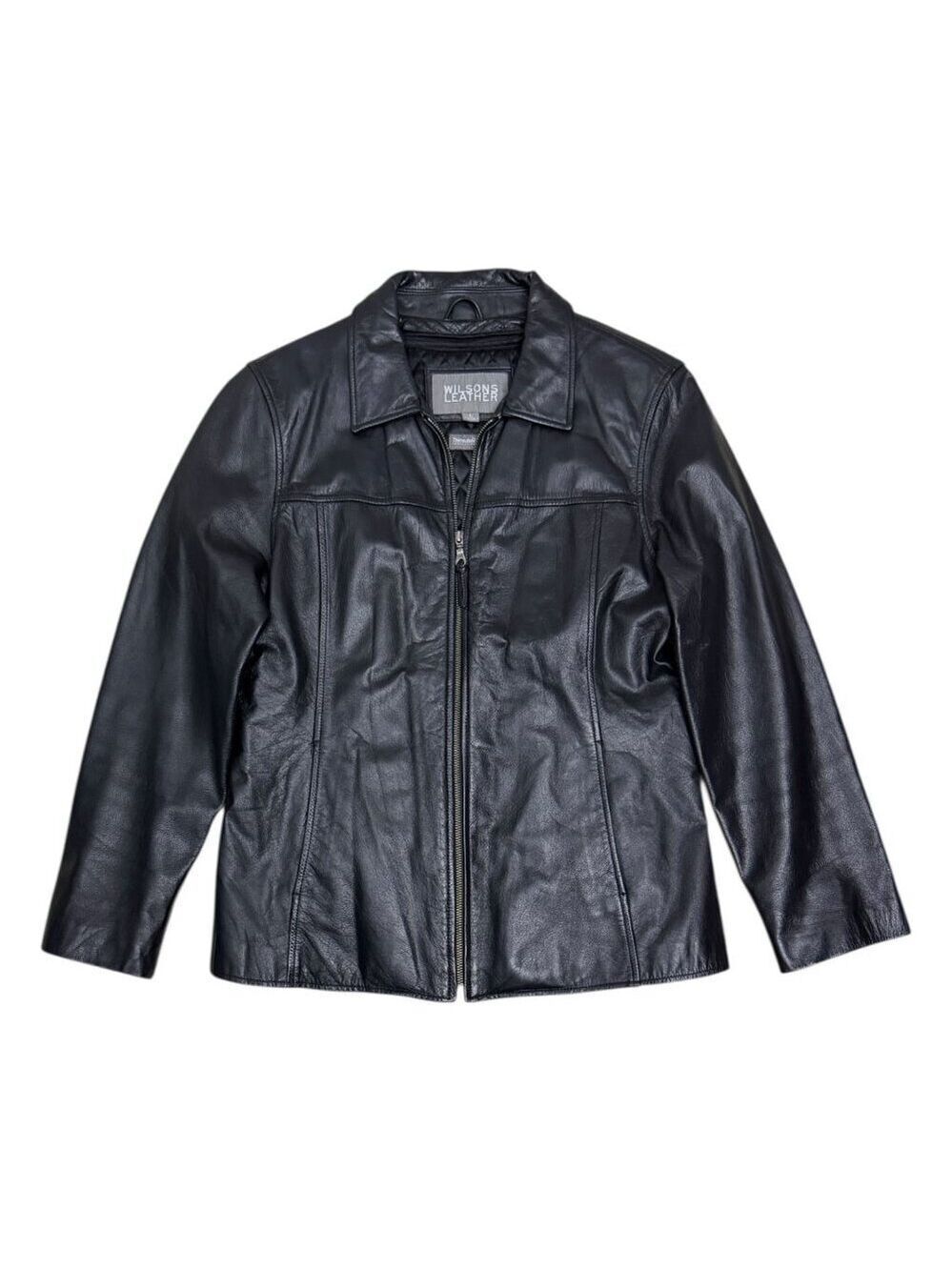 WILSONS LEATHER Lined Genuine Leather Bomber Winter Jacket Coat Womens Large